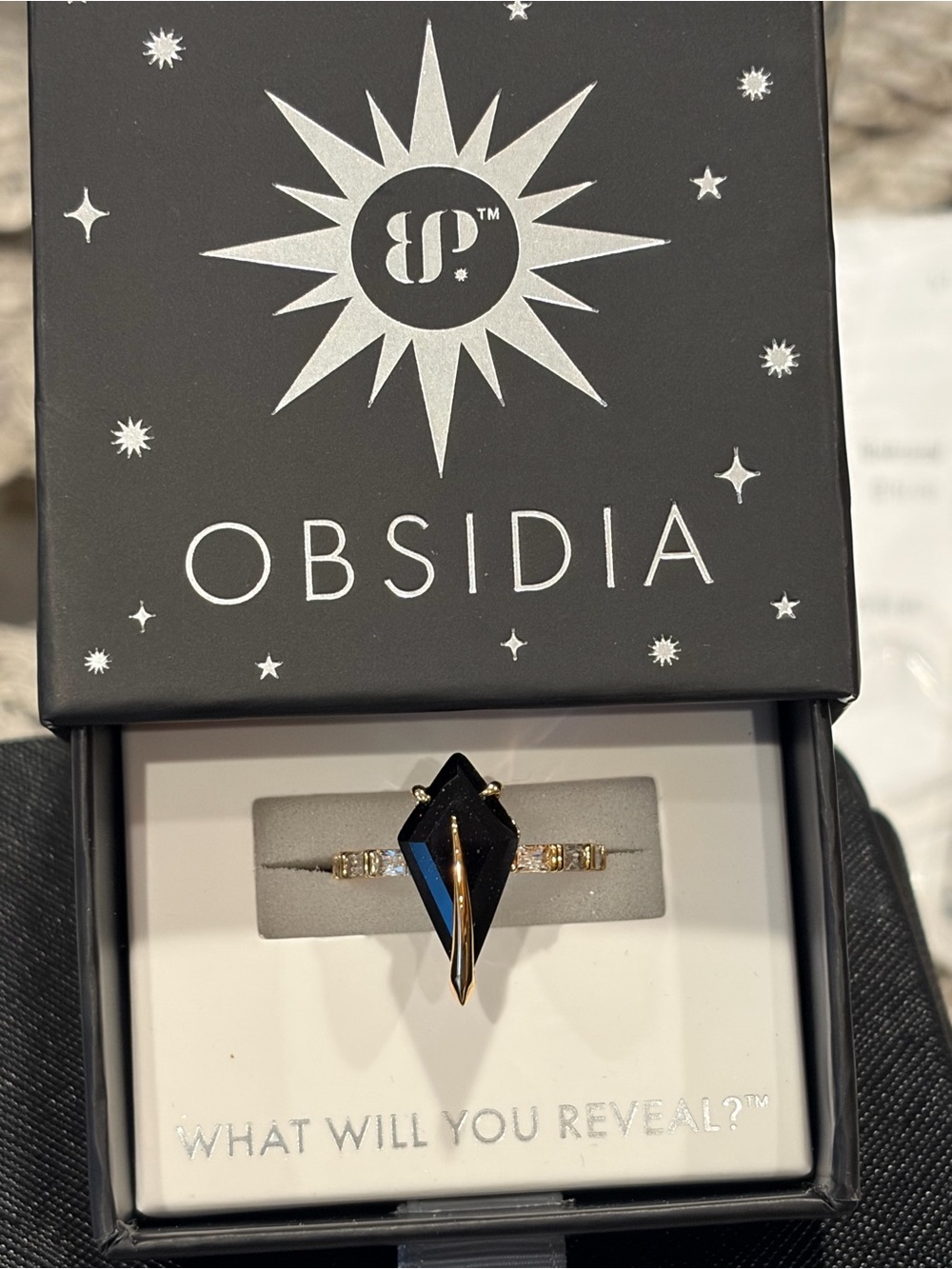 BP RG24082 Obsidia All Edge Energy Onyx ring Size 8